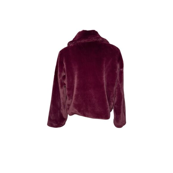 Express burgundy faux fur crop jacket size L - Picture 4 of 12